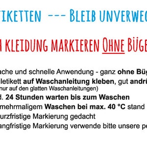 45 Kleidungsaufkleber rund waschbar Anker weiß-blau Textiletiketten, Wäscheetiketten, Kleidungsetiketten ohne Bügeln Bild 3