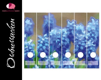 Folder Back Stickers - Grape Hyacinths | Set of 6 stickers for wide folders