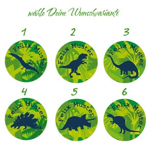 15 Namensaufkleber rund Urwald Dinos Bild 2