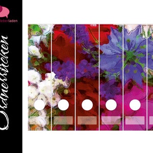 Ordnerrücken Aufkleber Wiesenblumen 6er Set Aufkleber für breite Ordner Bild 1