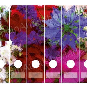 Ordnerrücken Aufkleber Wiesenblumen 6er Set Aufkleber für breite Ordner Bild 3