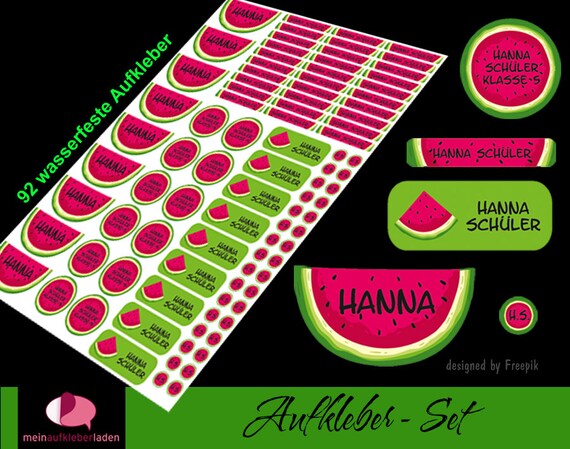 School Starter Set Melon Name Sticker School Sticker Pen - Etsy