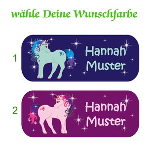 52 Namensaufkleber Fantasy Einhorn Bild 2