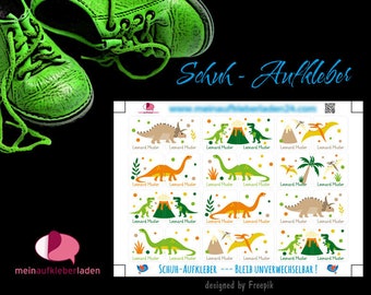 24 Schuhaufkleber | Dinos + Schutzfolie | T-Rex, Langhals, Stegosaurus