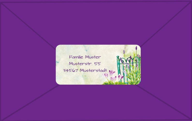 24 Adressaufkleber Garten Lavendel romantisch Bild 3