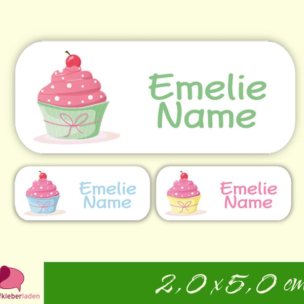 52 Namensaufkleber | Cupcake