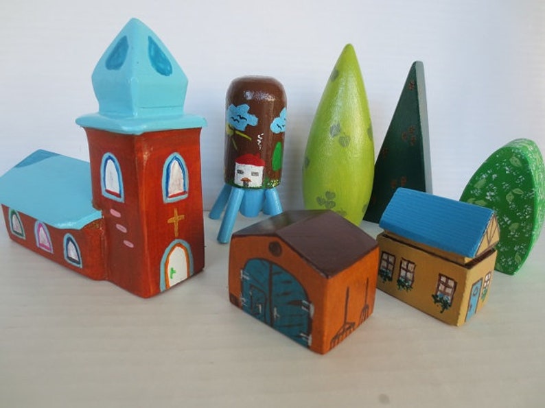 small wooden house toy
