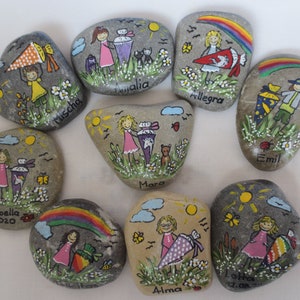 Lucky stone for school enrollment approx. 7-8 cm, 1st day of school, 1st day of kindergarten, stone with school child, first grader, start of school, desk decoration child image 10