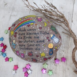 Mourning stone star child hand-painted 10x8, memorial stone rainbow shooting star, grave decoration child, stone for child's grave personalized image 4