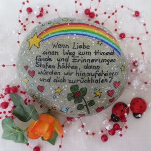 Mourning stone star child hand-painted 10x8, memorial stone rainbow shooting star, grave decoration child, stone for child's grave personalized image 6