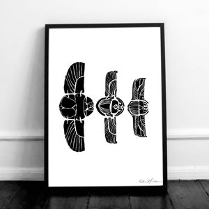 Scarab Beetle Print, Abstract Art, Scarab Wall Art, Scarab Wall Print, Scarab Poster, Egyptian Scarab Print, Minimal Wall Art, Printable