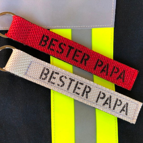 Schlüsselanhänger Feuerwehrschlauch "BESTER PAPA"