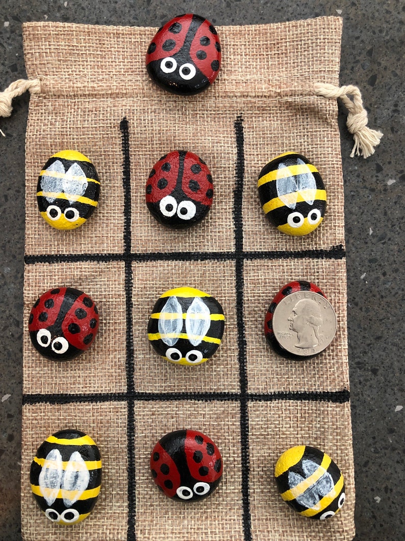 Ladybug/Bumblebee portable Tic-Tac-Toe game | Etsy