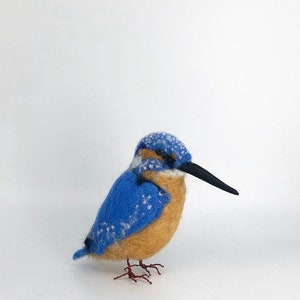 Kingfisher Bird needle felted realistic woodland animal.