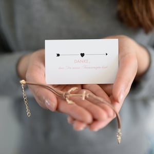 Geschenk Trauzeugin - maritimes Lederarmband mit Anker in Gold (5 Farben) Danke - Karte - plus Geschenkverpackung mit Thank You - Sticker