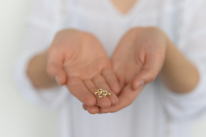 Ring mit Herz in Gold oder Silber Ring für Verliebte Bild 1