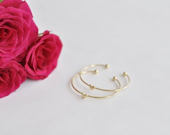 2x maid of honor bracelet - open heart bracelet in gold or silver plus gift packaging