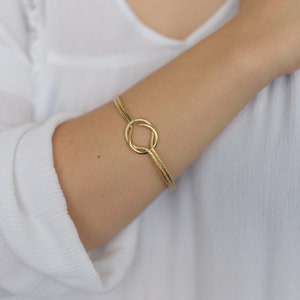 Friendship Bangle in Gold or Silver Adjustable Bangle: Related image 2