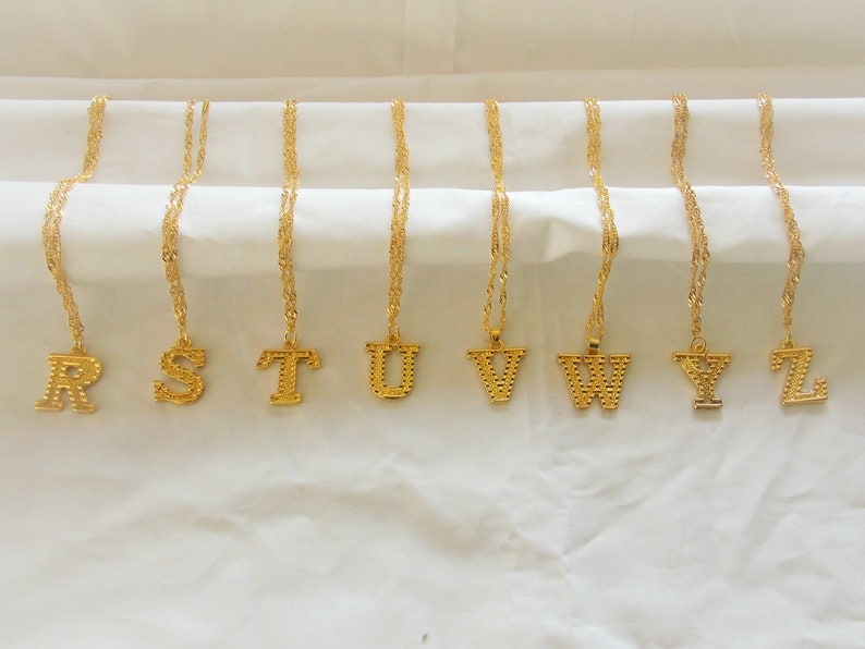 Initials necklace with letters pendant gift for girlfriend image 2