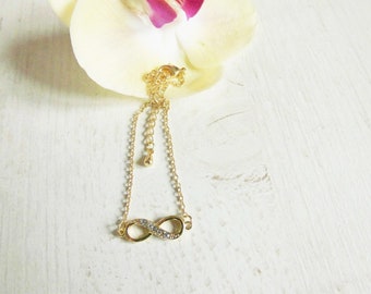 Pulseras Infinity 3x Infinity en oro o plata con pedrería