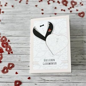 Glückwunschkarte Hochzeit - Vintage Grußkarte