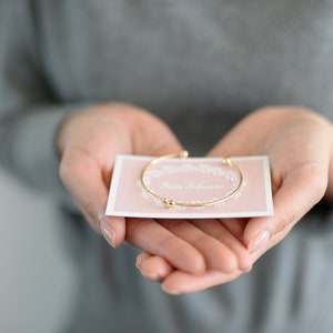 Sisters Gift Card plus Heart Bangle Open in Gold or Silver plus Gift Box with Thank You Sticker image 2