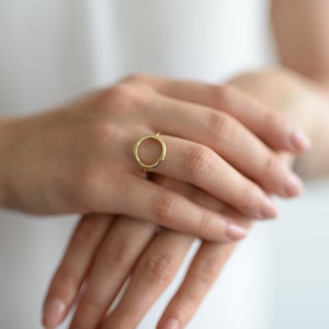 Ring - Eternal Circle: Ring with shiny structure in gold - silver - rose gold
