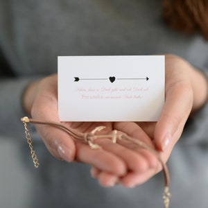 Regalo per la tua ragazza - biglietto più braccialetto in pelle marittima con ancora in oro (5 colori) più confezione regalo con adesivo di ringraziamento