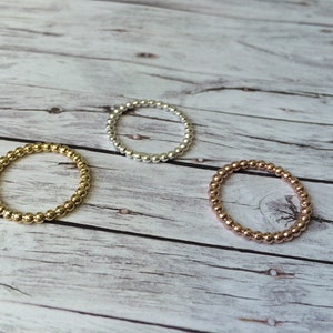 Ball ring in silver, gold and rose gold, as a stacking ring for every occasion