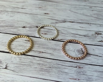 Ring - ball ring in silver gold and rose gold