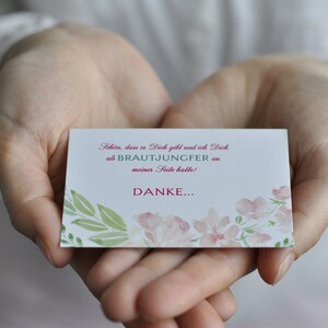 Brautjungfern Dankes Karte - Emotionale Verpackung