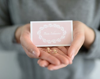 Sisters Gift - Card plus Anchor Studs in Gold or Silver and Gift Box with Thank You - Sticker