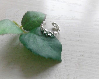Ring made of hearts in silver - ring with heart open adjustable