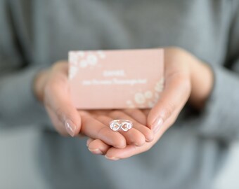 Trauzeugin Danke - Karte plus Unendlichkeit Ring in Silber plus Geschenkverpackung mit Thank You – Sticker.