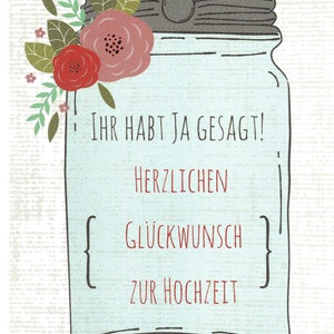 Glückwunschkarte Hochzeit - Vintage Grußkarte