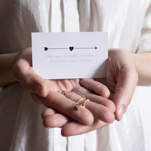 Cadeau pour petite amie - bracelet coeur en or ou argent avec carte + emballage cadeau avec autocollant de remerciement
