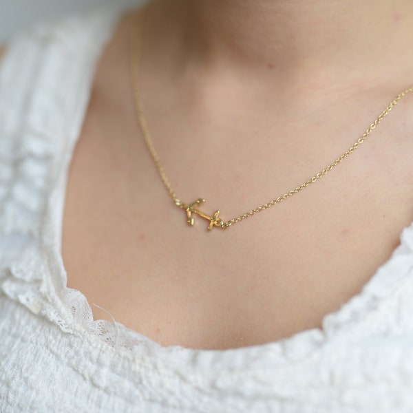 Anchor Necklace in Gold or Silver - Maritime Necklace