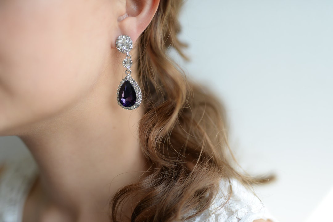 LILLY MARIE Orecchini In Argento Placcati Oro Con Cristallo Rotondo Rosso Per Donna