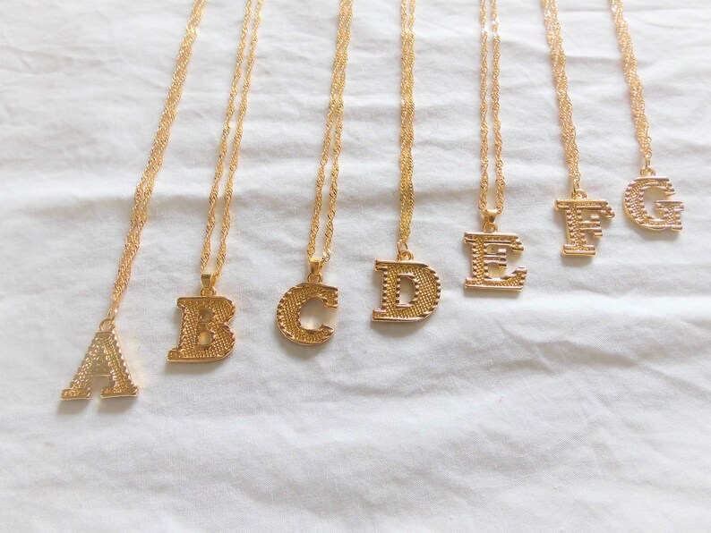 Initials necklace with letters pendant gift for girlfriend image 3