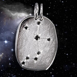 Sternzeichen Schütze, Silber, schwarze Diamanten Bild 1