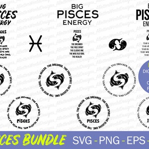 Pisces Svg, Zodiac Signs SVG, Zodiac Bundle, Horoscope Svg, Astrology Svg, File for Cricut, Silhouette, Zodiac Traits, Instant Download