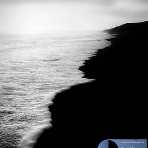Black and White Ocean Photography: Dramatic Seascape Canvas Print image 3