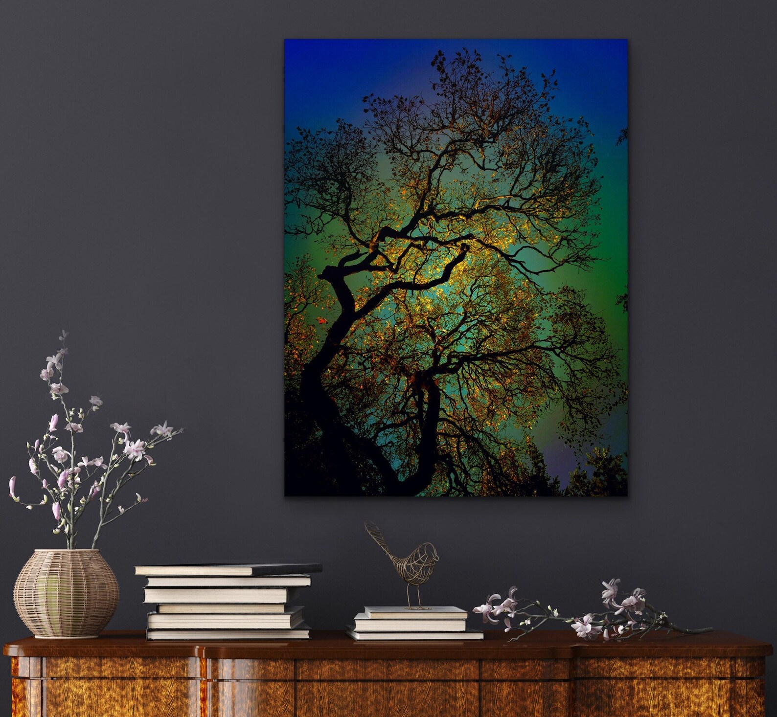 Oak Treeshome Office Decorabstract Printlarge Wall - Etsy