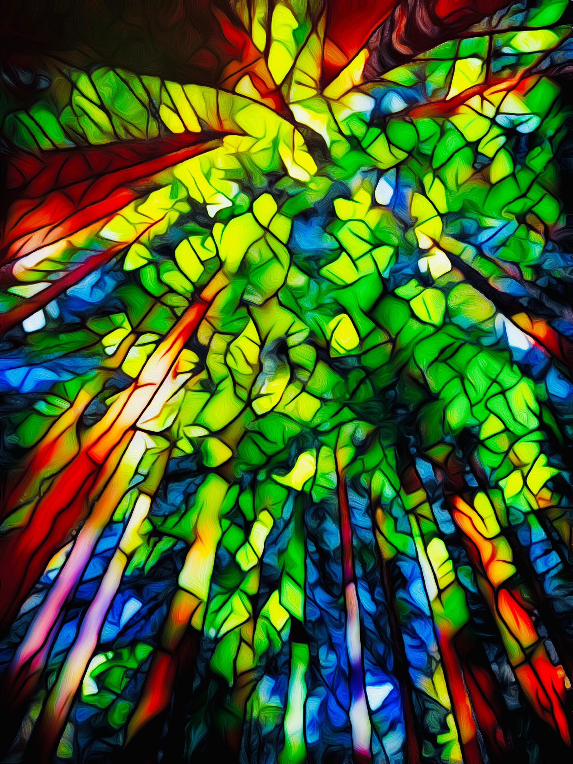 Canvas Art stained Glass Panel stained Glass Window redwoods
