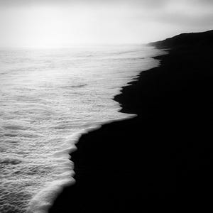Black and White Ocean Photography: Dramatic Seascape Canvas Print image 2