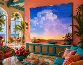 Abstract Cloud Print: Large Cloudy Wall Art