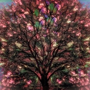 tree of life,stained glass effect,canvas art,metal art,large tree landscape,tree wall décor,stained glass tree,large square wall art,green