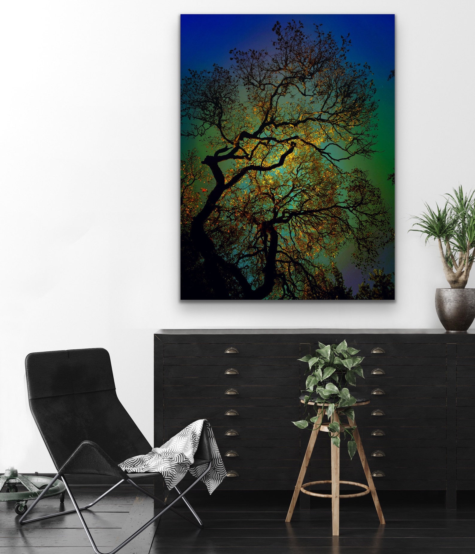 Oak Treeshome Office Decorabstract Printlarge Wall - Etsy