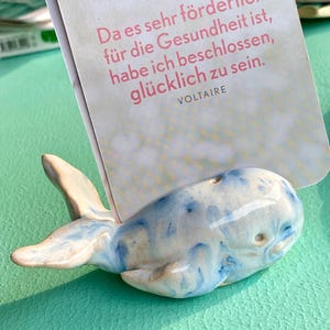 Kartenhalter Wal für Affirmationskarten Fotos Fotohalter Aufsteller für Karten Achtsamkeit positive Motivationskarten Halter