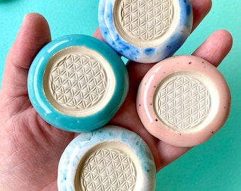Pietre profumate in ceramica "Fiore della Vita" per oli profumati, profumatori per ambienti fatti a mano con oli essenziali